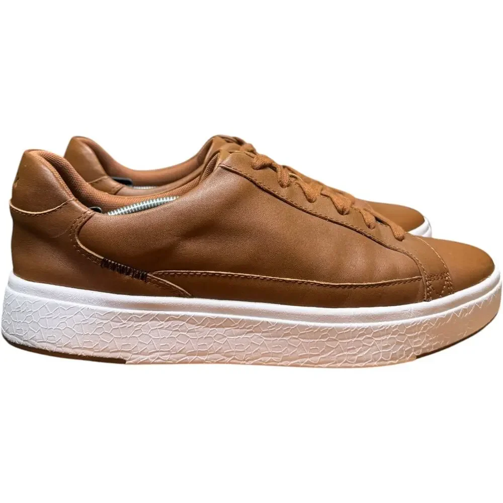 KIZIK Vegas Men 10W/Women 11.5W Hands Free Chestnut Brown Leather Sneakers READ